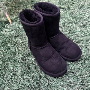 UGG Kids Black Shearling Boots